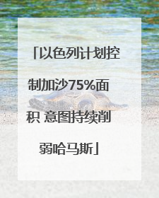 以色列计划控制加沙75%面积 意图持续削弱哈马斯