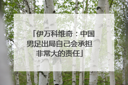 伊万科维奇：中国男足出局自己会承担非常大的责任