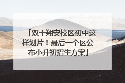 双十翔安校区初中这样划片！最后一个区公布小升初招生方案