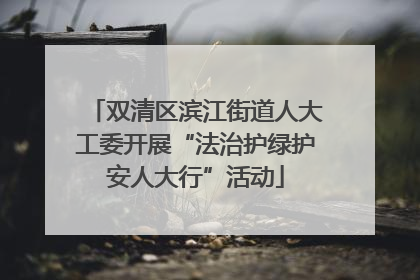 双清区滨江街道人大工委开展“法治护绿护安人大行”活动