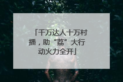 千万达人十万村播，助“荔”大行动火力全开