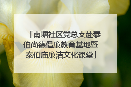 南塘社区党总支赴泰伯尚德倡廉教育基地暨泰伯庙廉洁文化课堂