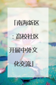 南海新区：高校社区开展中外文化交流