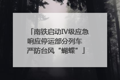 南铁启动Ⅳ级应急响应停运部分列车 严防台风“蝴蝶”