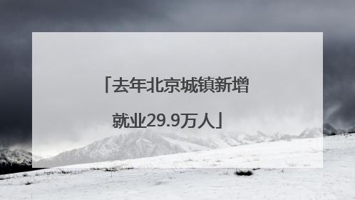 去年北京城镇新增就业29.9万人
