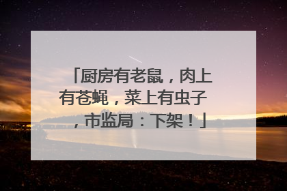 厨房有老鼠，肉上有苍蝇，菜上有虫子，市监局：下架！