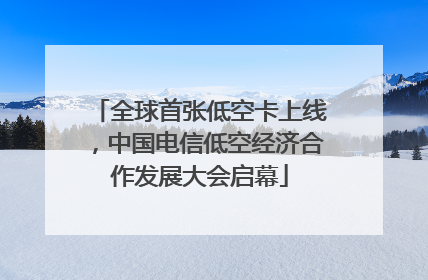 全球首张低空卡上线，中国电信低空经济合作发展大会启幕