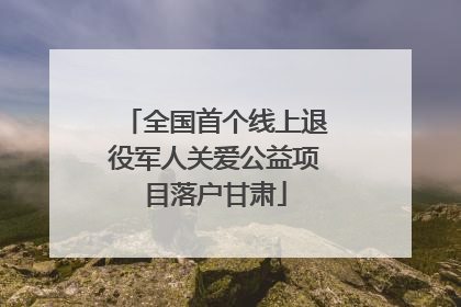 全国首个线上退役军人关爱公益项目落户甘肃