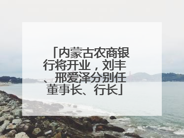 内蒙古农商银行将开业，刘丰、邢爱泽分别任董事长、行长