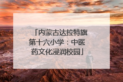 内蒙古达拉特旗第十六小学：中医药文化浸润校园