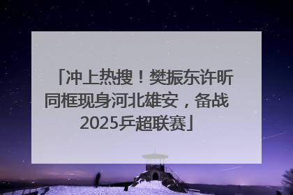 冲上热搜！樊振东许昕同框现身河北雄安，备战2025乒超联赛