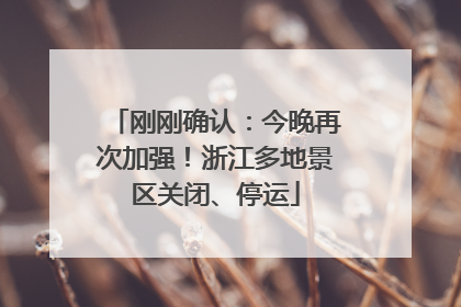 刚刚确认：今晚再次加强！浙江多地景区关闭、停运