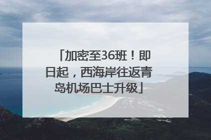 加密至36班！即日起，西海岸往返青岛机场巴士升级