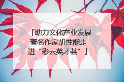 助力文化产业发展 著名作家胡性能走进“彩云英才荟”