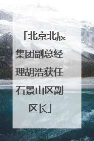 北京北辰集团副总经理胡浩获任石景山区副区长