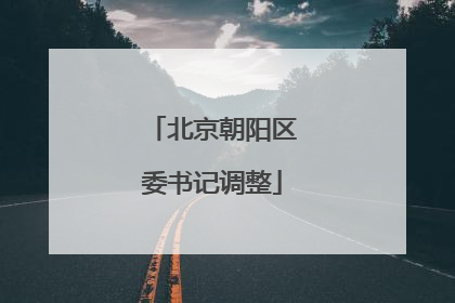 北京朝阳区委书记调整