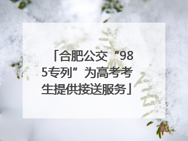 合肥公交“985专列”为高考考生提供接送服务