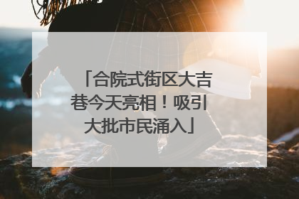 合院式街区大吉巷今天亮相！吸引大批市民涌入