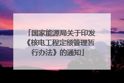 国家能源局关于印发《核电工程定额管理暂行办法》的通知