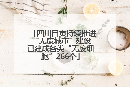 四川自贡持续推进“无废城市”建设 已建成各类“无废细胞”266个