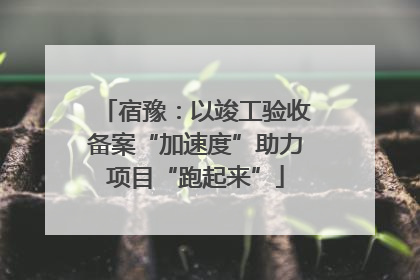 宿豫：以竣工验收备案“加速度”助力项目“跑起来”