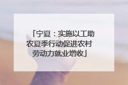宁夏：实施以工助农夏季行动促进农村劳动力就业增收