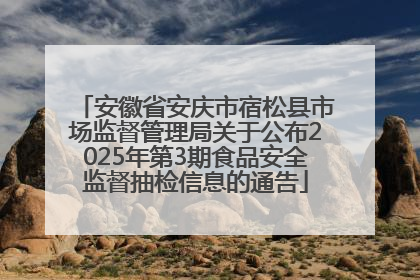 安徽省安庆市宿松县市场监督管理局关于公布2025年第3期食品安全监督抽检信息的通告