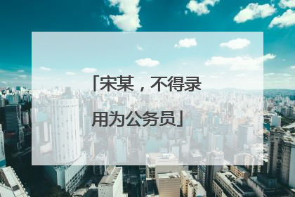 宋某，不得录用为公务员