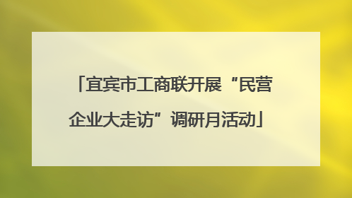 宜宾市工商联开展“民营企业大走访”调研月活动