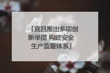 宜昌推出多项创新举措 构建安全生产监管体系