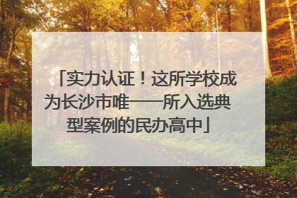 实力认证！这所学校成为长沙市唯一一所入选典型案例的民办高中