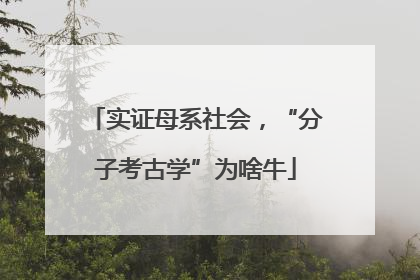 实证母系社会，“分子考古学”为啥牛