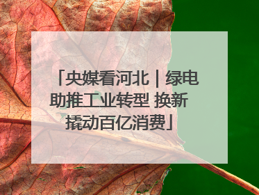 央媒看河北｜绿电助推工业转型 换新撬动百亿消费