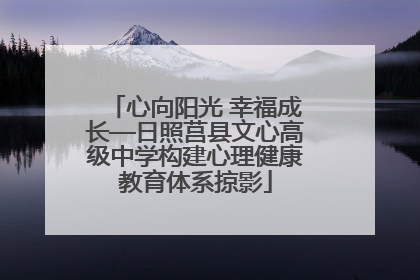 心向阳光 幸福成长—日照莒县文心高级中学构建心理健康教育体系掠影