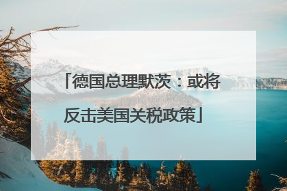 德国总理默茨：或将反击美国关税政策