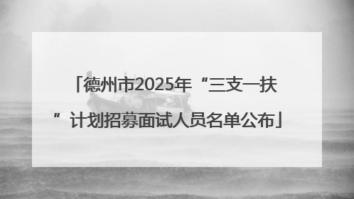 德州市2025年“三支一扶”计划招募面试人员名单公布