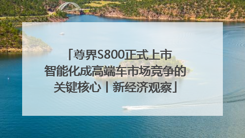 尊界S800正式上市 智能化成高端车市场竞争的关键核心丨新经济观察