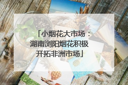 小烟花大市场：湖南浏阳烟花积极开拓非洲市场