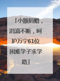 小额捐赠，涓滴不断，呵护万宁61位困难学子求学路
