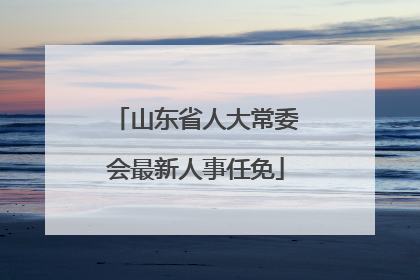 山东省人大常委会最新人事任免