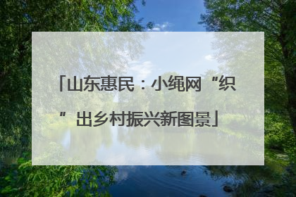 山东惠民：小绳网“织”出乡村振兴新图景
