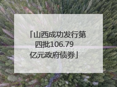 山西成功发行第四批106.79亿元政府债券