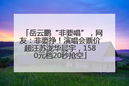 岳云鹏“非要唱”，网友：非要挣！演唱会票价超汪苏泷华晨宇，1580元档20秒抢空