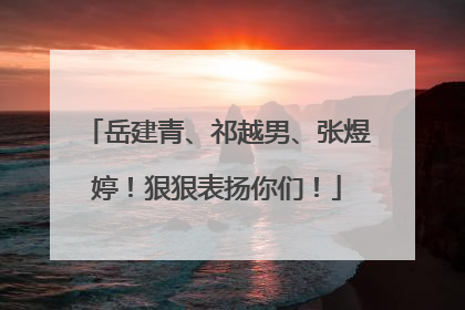 岳建青、祁越男、张煜婷！狠狠表扬你们！