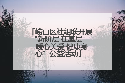 崂山区社组联开展“新阶层·在基层——暖心关爱·健康身心”公益活动