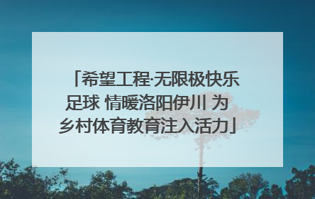 希望工程·无限极快乐足球 情暖洛阳伊川 为乡村体育教育注入活力