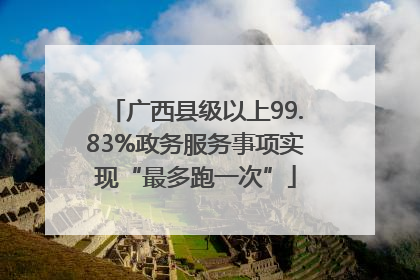 广西县级以上99.83%政务服务事项实现“最多跑一次”
