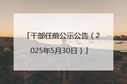 干部任前公示公告（2025年5月30日）
