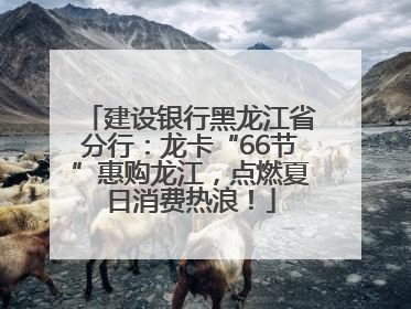 建设银行黑龙江省分行：龙卡“66节”惠购龙江，点燃夏日消费热浪！