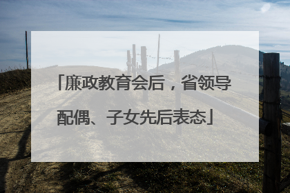 廉政教育会后，省领导配偶、子女先后表态